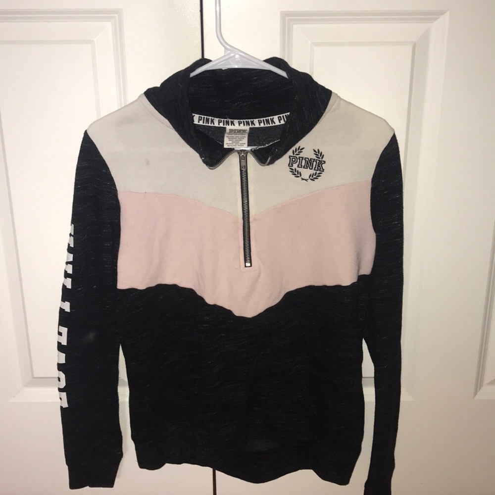 Pink Victoria’s secret grey, white, pink sweater